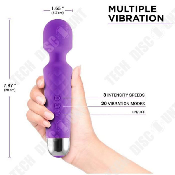 TD® genopladelig vandtæt kropsmassager med 8 kraftige vibrationshastigheder og 20 tilstande