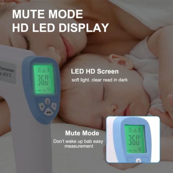 Termometer Spädbarn Termometer för barn - Vuxna - Yta på föremål, beröringsfri digital infraröd panntermometer-12