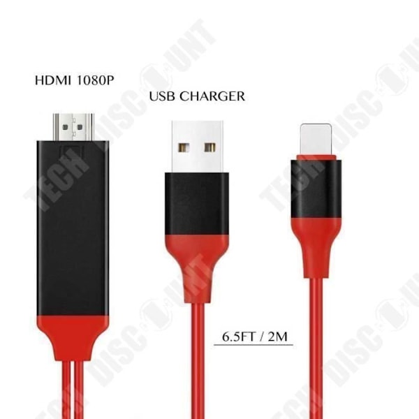 HDMI-kabel - TD® - iPhone til HDMI - 2 meter - Glat transmission - Flere kompatibiliteter