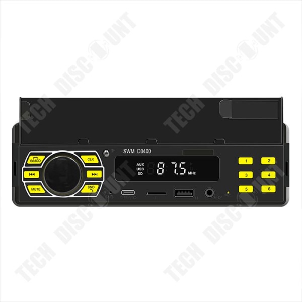 TD® Bluetooth bilradio, MP3-afspiller med multifunktion, USB-nøgle, høj kvalitet hukommelseskort, sort bilradio modtager.