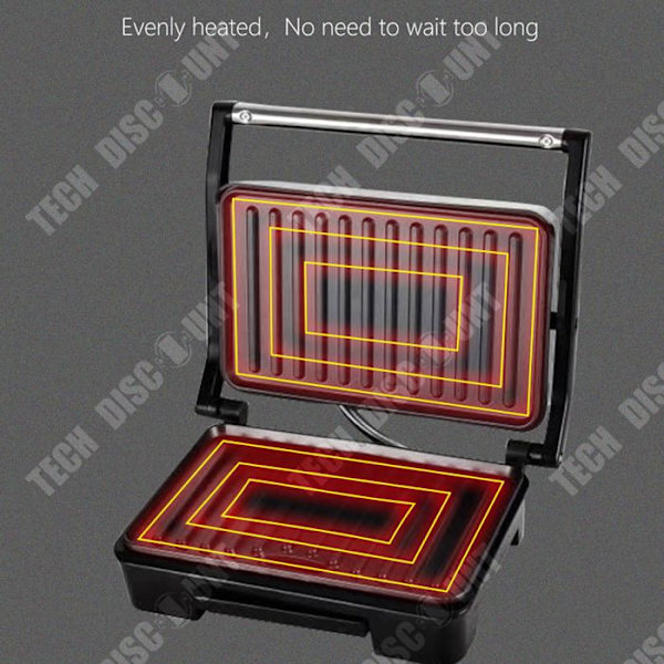 TD® Gaufrier Steak Maker Sandwich Maker Elektrisk toaster opvarmer Toast-tænderen Non-stick BPA-fri Nem at rengøre