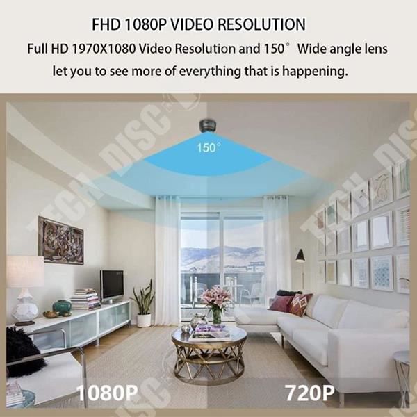 TD® Mini Security Camera HD 1080p - Micro WiFi-batteri - Liten kamera med infrarött nattseende och 32G SD-kort - [6