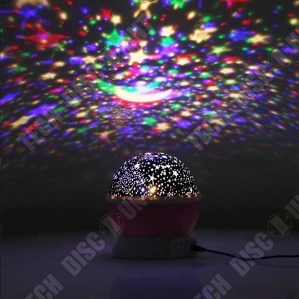 TD® Projektion Lampe Nattelys Baby Stjerne Projektionslys Børnelampe Med 360 Graders LED Til Gave