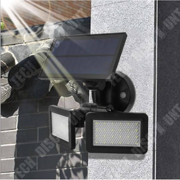 TD® 48 LED udendørs væglampe - solenergi med radar sensor, 360 graders væglampe til have, gård, farm