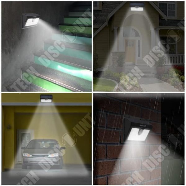 TD® 2x Aurinkopatalamput seinälle 20 LED liiketunnistimella ulkokäyttöön, laaja kulma puutarhaan terassille