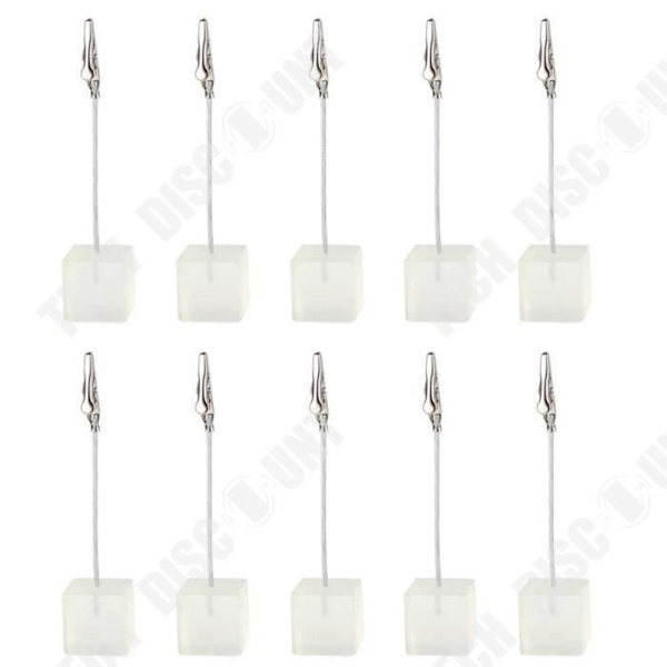 TD® 10 stk. cube tråd harpiks base memo foto holder kort papir note klip-hvid
