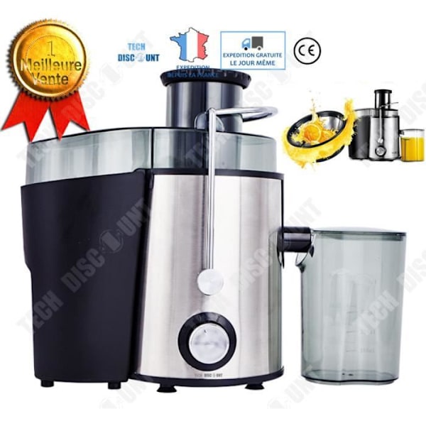 TD® saftpresser til frugter og grøntsager, morgenmadsblender, horisontal centrifuge, skridsikker, stille orange presser.