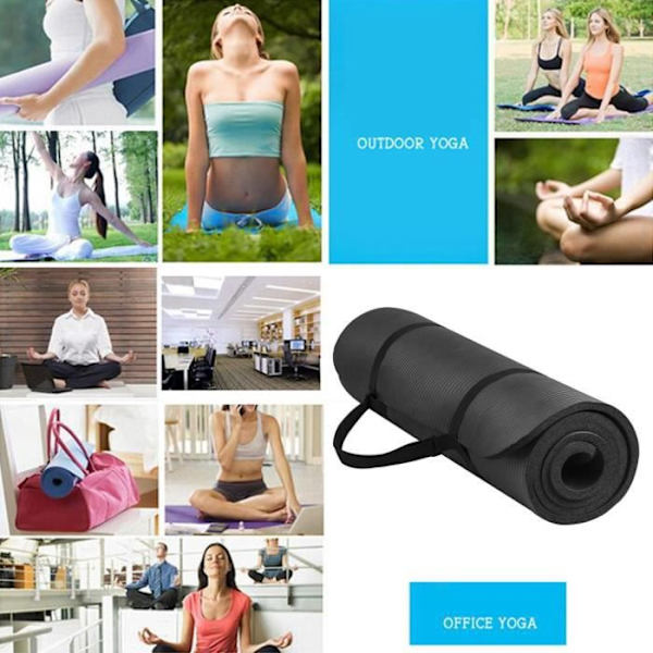 Smagløst multifunktionelt yogamåtte, tyk yogamåtte, grøn gummisportmåtte