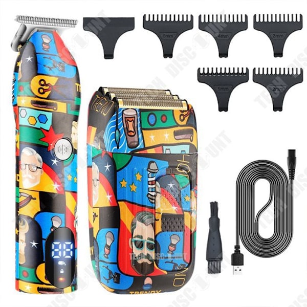 TD® Elektrisk Frisör Graffiti Skulptering av hem Elektrisk Push Clipper Fram- och återgående elektrisk rakhyvel Multifunktionsrakhyvel