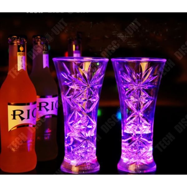 TD® Glas whiskyglas led bakgrundsbelyst akryl genomskinlig självlysande färgglada ljuseffekter barer restauranger
