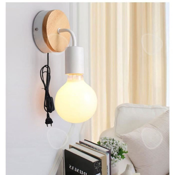CONFO® Nordic modern enkel vägglampa lämplig för vit träkonst sängbordsvägg