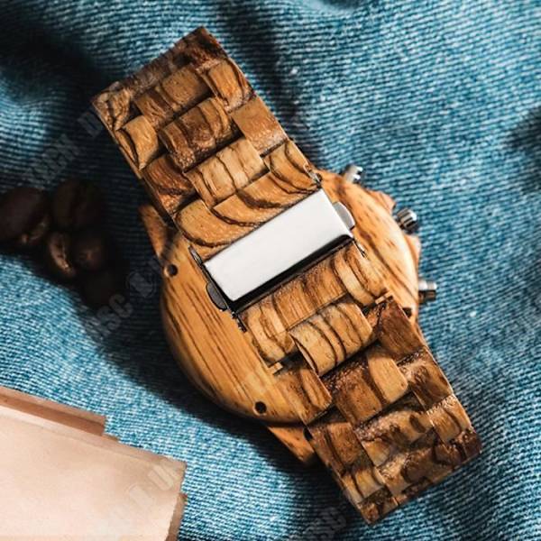 TD® multifunktionell sportklocka för män, Zebra Wood Watch, hand, religiös minnesgåva