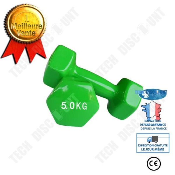 TD® Miljöskydd för män Hantel Hemträningsutrustning - Grön 5 kg*2