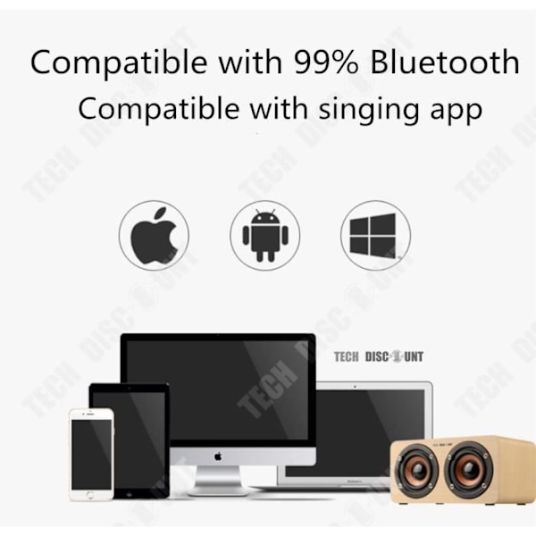 TD® Mini-högtalare stil stereo bluetooth trådlös högtalare för PC, för bil, för iPhone trä typ gul högupplöst