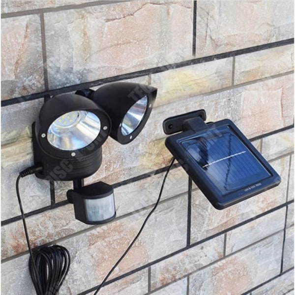 TD® Lampe dobbel projektør sollys 22 LED med bevægelsessensor