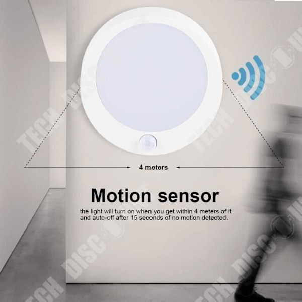 TD® 9 LED trådlös batteridriven nattljusrörelsesensor (vitt ljus)