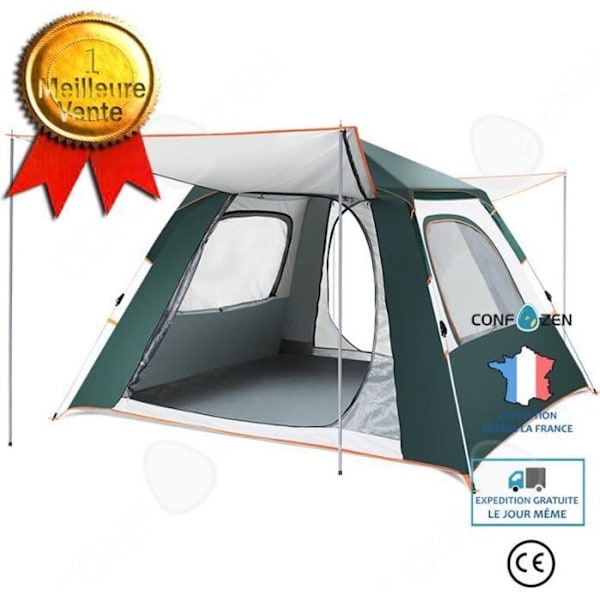 CONFO® Campingvogn til udendørs campinghus med vandtæt solbeskyttelse, forstærket, fuldautomatisk, plads til 4 personer