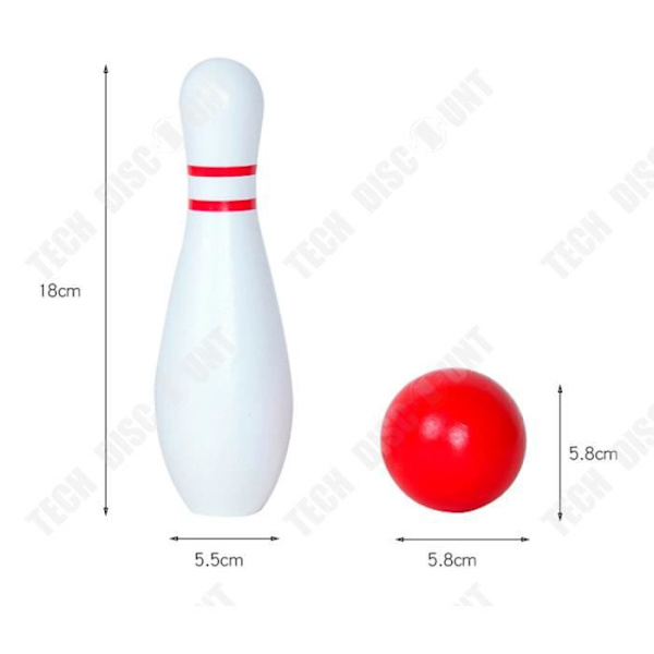TD® Mini Keilapeli 10 Palloa + 1 Pallo ja 1 Matto - Lasten Keilapeli - Leikkikeilu - Ulkoleikit