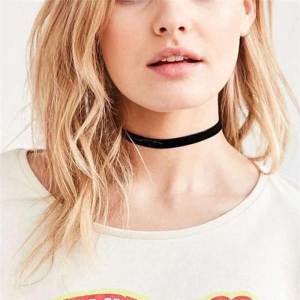 Choker - Billig - 10 stk - Fløjl - Sort - Kvinder Svart