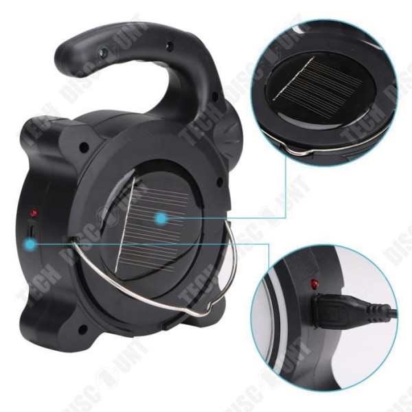 TD® Lommelygte camping belysning fiskeri vandreture lommelygte 18650 batteri LED lys sort