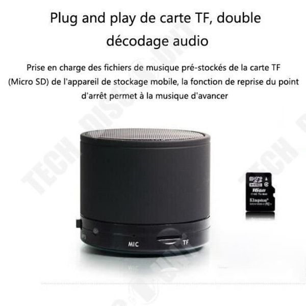 TD® USB-laddning Bluetooth-högtalarkort Handsfreesamtal Subwoofer Liten stålpistol 10 meter effektivt avstånd