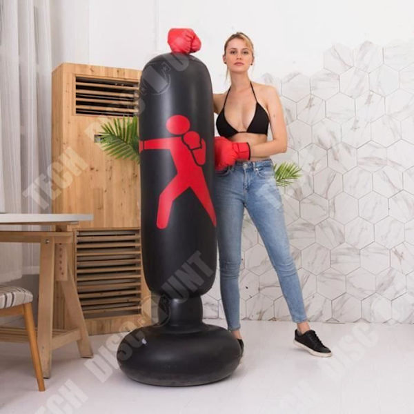 TD® Punching Boxersøjle 1.6M Oppustelig Slagpose - sort