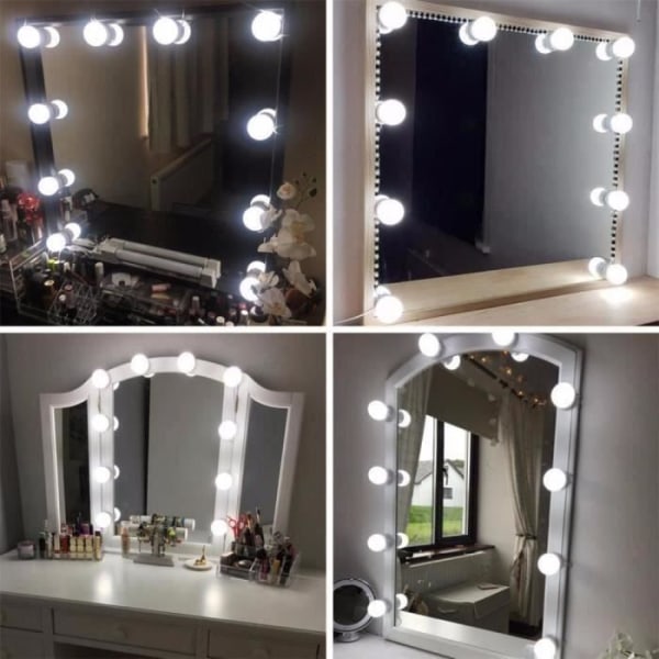 Hollywood Makeup Mirror, LED Ljus Justerbar Ljusstyrka KIT Aa13833
