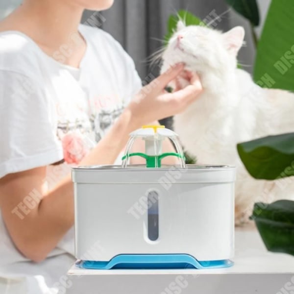 TD® Pet Drinker Elektrisk rostfritt stål LED-recirkulerande vattendispenserfilterpatron