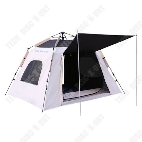 TD® Camping i det fri automatisk vinyl telte med to døre og to vinduer, automatisk foldbar park-telt med fire sider.