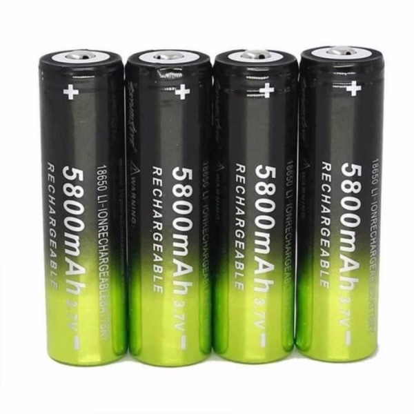 TD® Lot 4 delar uppladdningsbart batteri 5800mAh Li-ion 18650 3,7 V-dubbelport och dubbel smart laddare POI181- Snabbladdning