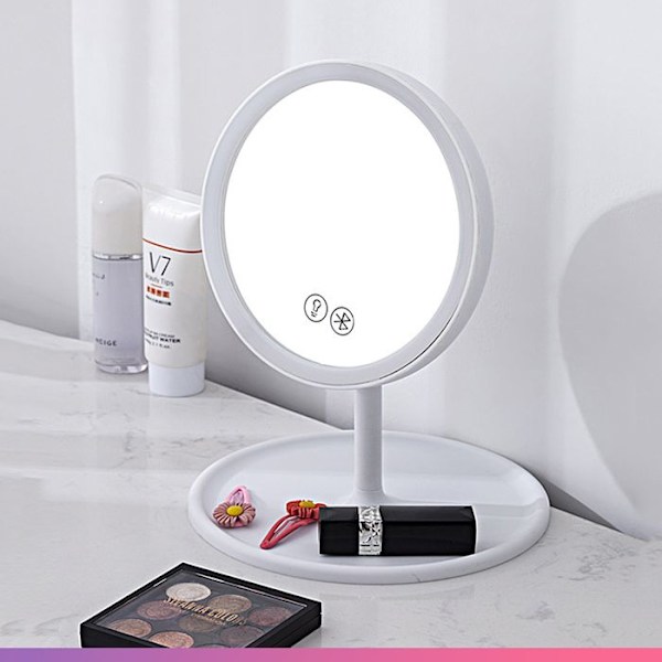 Sminkspegel - INN® - Trefärgad LED - 18,5x27 cm - ABS - Modern design Vit