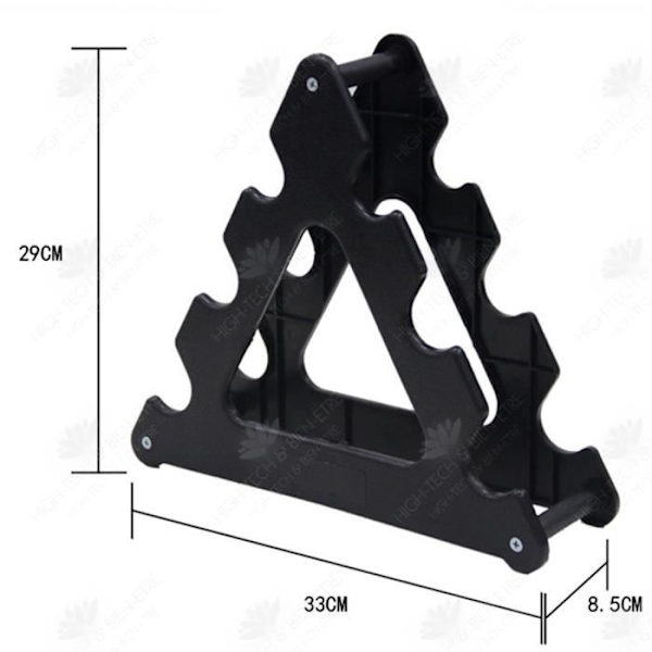 Hantelställ - HTBE® - 3-nivåställ - Kapacitet 30 kg - Färg Svart - Kompakt design Svart