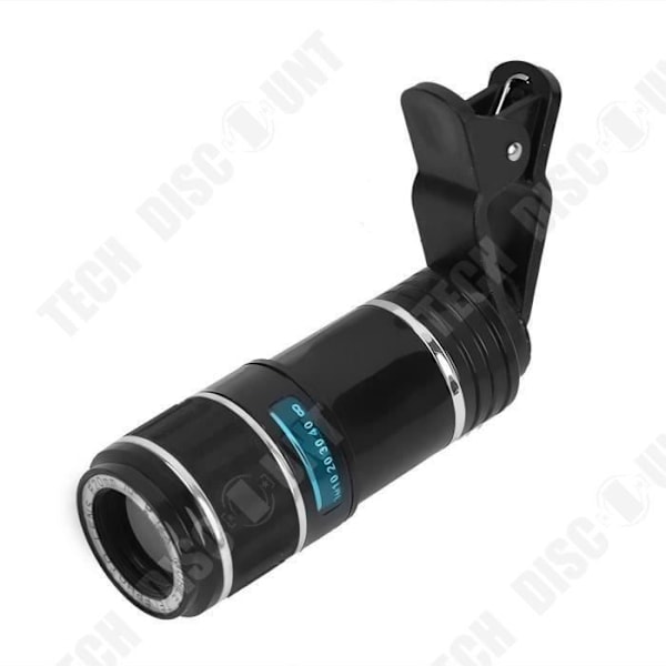 TD® Smartphone Lins 12X Optisk Zoom Teleskop Kamera Lins Clip Mobiltelefon Teleskop Färg Svart Blå