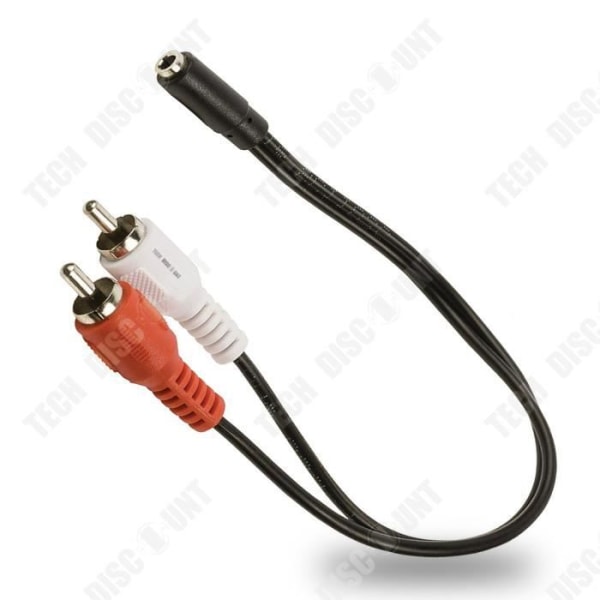 Lydadapter - TD® - Kabel 419004 - 2 RCA han - 3,5 mm hun - Sort