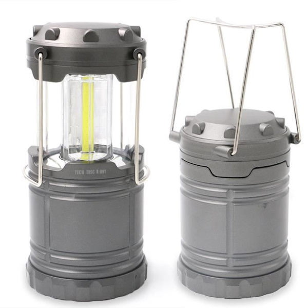 TD® Extra Bright Portable Folding Camping Stretch COB LED Camping Light med ljusgrå handled