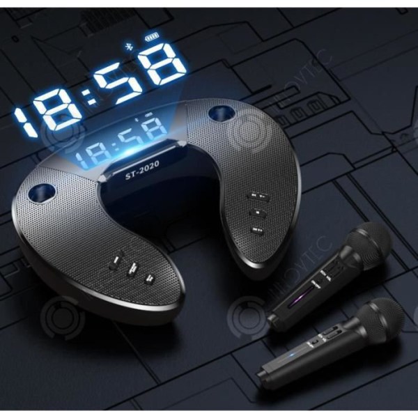 I® trådlös mikrofon bluetooth högtalare utomhus familj karaoke bärbar mikrofon högtalare telefon stativ klocka högtalare