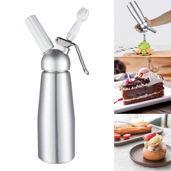 Kermasifonni - Ammattilaisille - 500ml - Alumiini - 3 suutinta - 70°C max
