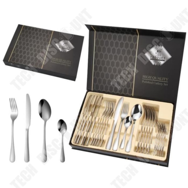 TD® Lahjapakkaus 24 kappaletta Jalot ja eleganssit lännen ruokailuvälineet