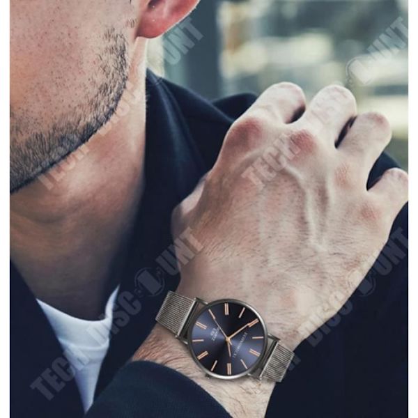 TD® Quartz Armbandsur Casual and Business Series Mesh Bältesklocka Herrpresenter 38524564