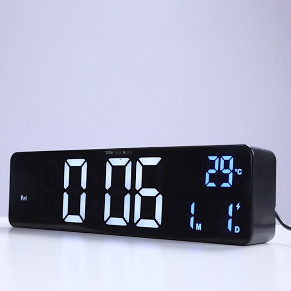 Elektronisk vækkeur - TD® - Stikmodel - Lysfølsom - Moderne design - Grå