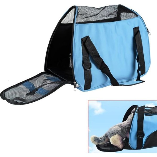 Husdjursbärväska - hand/axel andas i vattentätt tyg för hund/katt etc upp till 5 kg (blå)