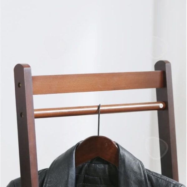 CONFO® Fristående klädhängare förvaringshylla vardagsrum sovrum bambu dubbelstång förstärkning enkel klädhängare i kinesisk stil