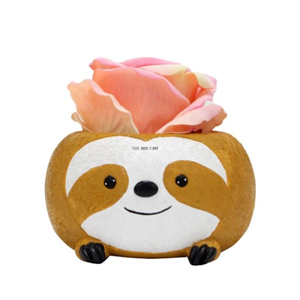 Sukkulent jardinière - TD® - Sloth look - 10x10.5x6cm - Syntetisk harpiks - Kontor dekoration
