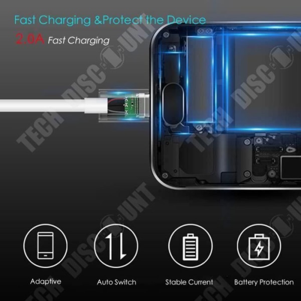 TD® 3-pack USB-kabel Apple-produkter iPhone iPad iPod Höghastighetsdataöverföring USB-kompatibilitet XS XR 8 7 6 Plus Snabb