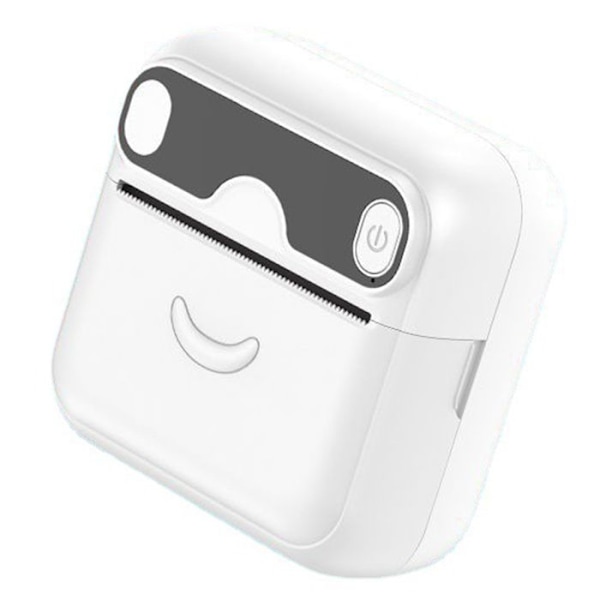Bærbar TD® printer Engelsk version Hvid + 10 ruller termisk papir Etikette Foto Bluetooth lommeskrivning