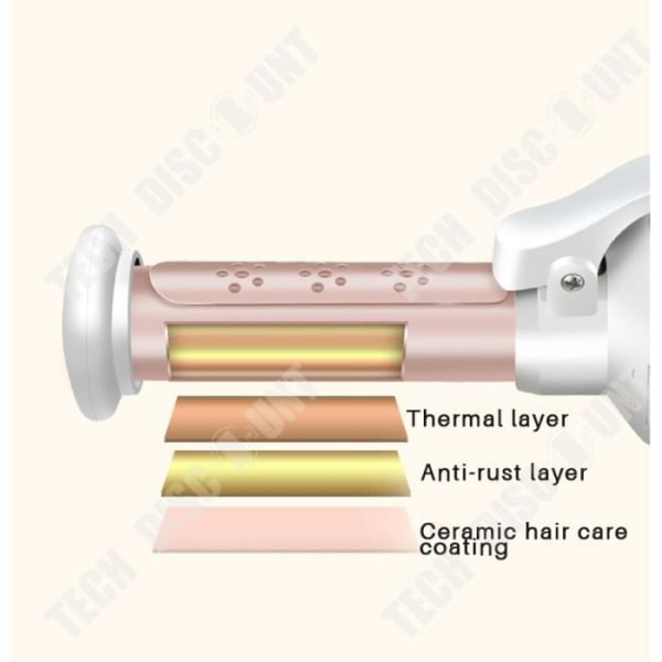 TD® locktång mini trådlös automatisk hårrullare bärbar USB-laddning perm turmalin keramisk hårvård dubbel u-skena