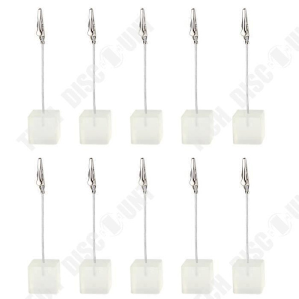 TD® 10 stk. cube tråd harpiks base memo foto holder kort papir note klip-hvid