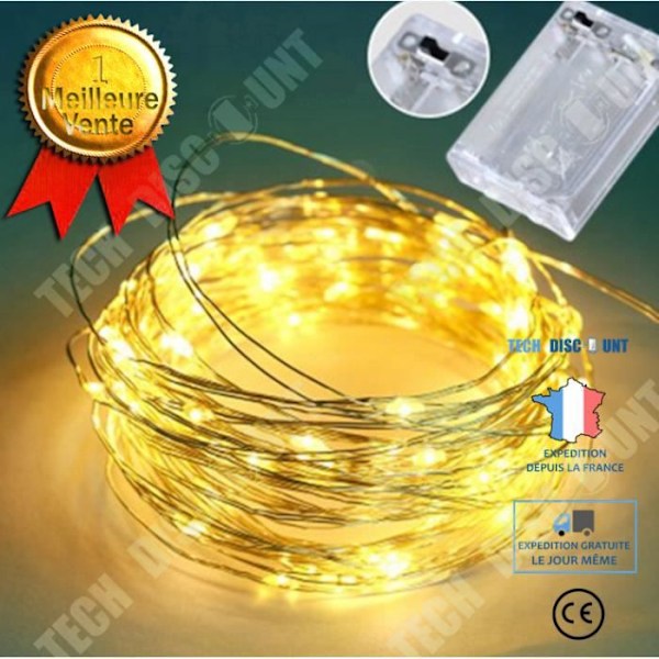 TD® Batteridrivna LED String Lights 10M 5M 4M 2M Koppartråd Fairy Lights String Lights - Modell: 5M DC12V Lila - MILEDCA0