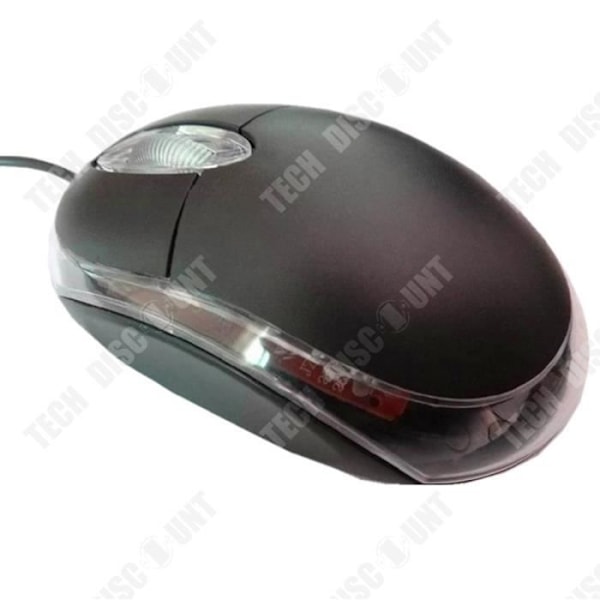 TD® Trådløs Gennemsigtig Ergonomisk Retractable Mus med Optisk USB-Rulle til Bærbar Computer Sort
