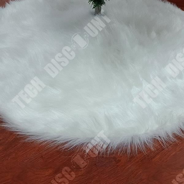 TD® Pure White Juldekoration Vattenfall Kanin Fluff Snowflake Julgranskjol Långt hår Trädkjol